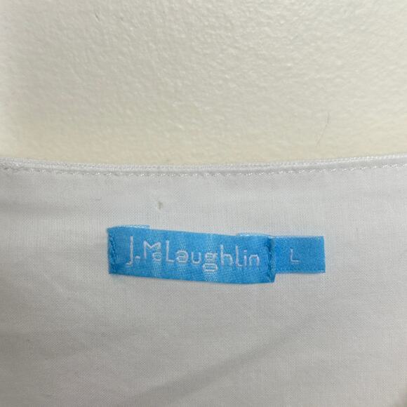 J. MCLAUGHLIN Emilia Linen Ruffle Wrap Maxi Dress White Sz L {ZZ51} - Picture 7 of 8